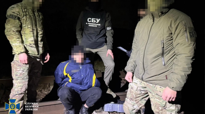 Ukraine's Security Service detains man who planned to blow up railway tracks ahead of train in Rivne Oblast
